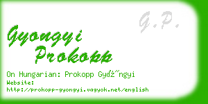 gyongyi prokopp business card